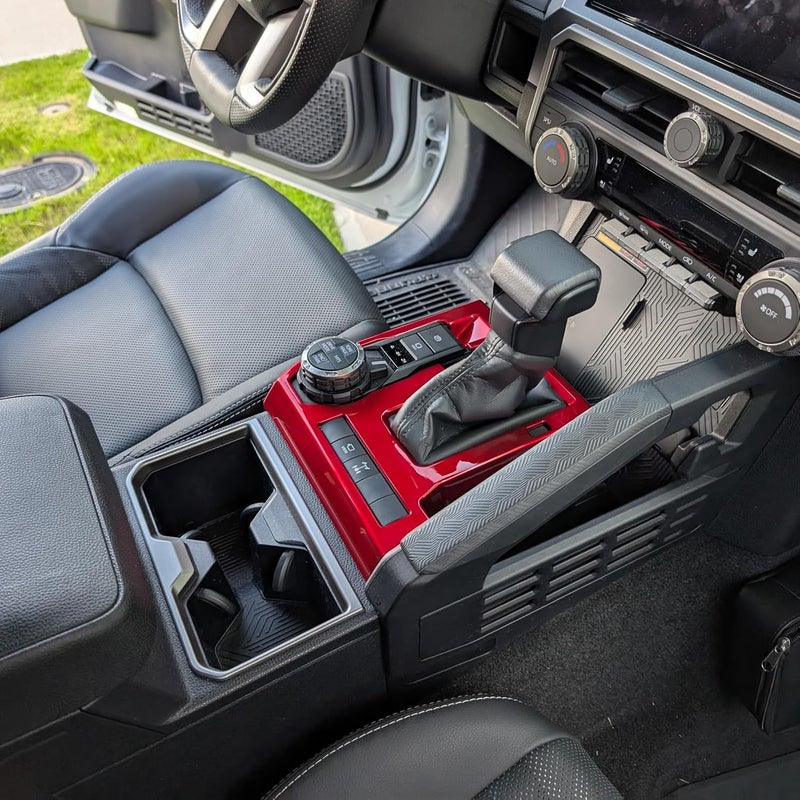 BORUIEN for Toyota Tacoma 2024 2025 and 4Runner 2025 Interior Accessories Center Console ABS Shift Panel Cover Decor Dashboard Trim (Dark Red, Shift Panel Cover) - Image 5